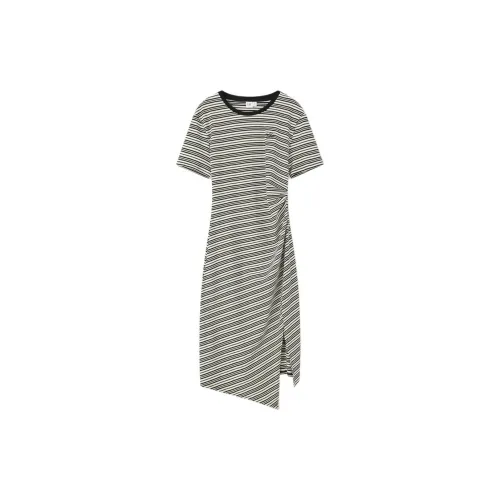 GAP Short-Sleeved Dresses Women's Black/White Stripes