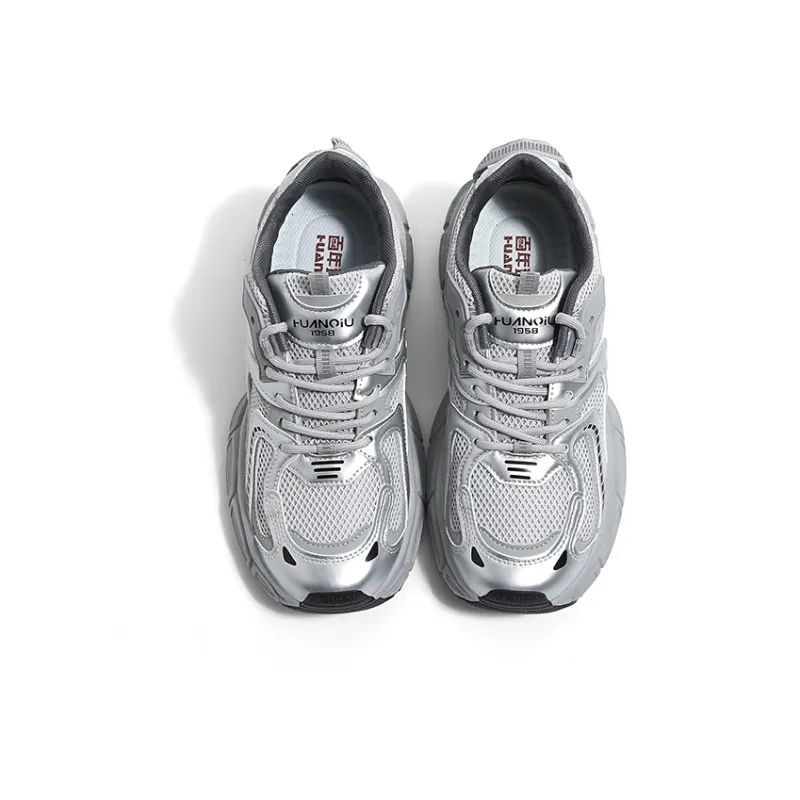 HUANQIU Shock Absorbers Slip Resistant Breathable Low Top Chunky Sneakers Men's-8