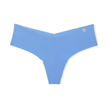 Victoria's Secret PINK NO-SHOW No-Show Thong Panty / Blue Bonnet Underpants Women's 1 Pack Blue