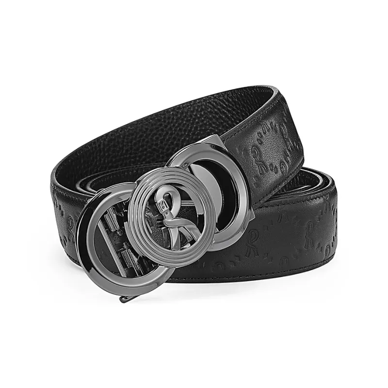 ROBERTA DI CAMERINO Top Grain Cow Leather Belts Men's Gunmetal 3.45cm-1
