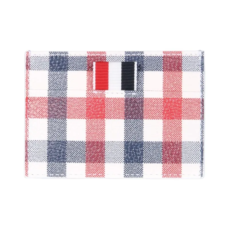 THOM BROWNE Iconic Stripe Checked Card Holder-0