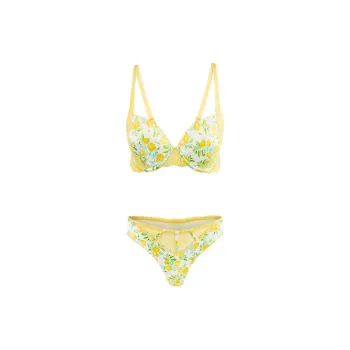 Victoria's Secret PINK Adore Me Rochelle DemiBra/LusciousLemons Underwear Set Women's Lemon