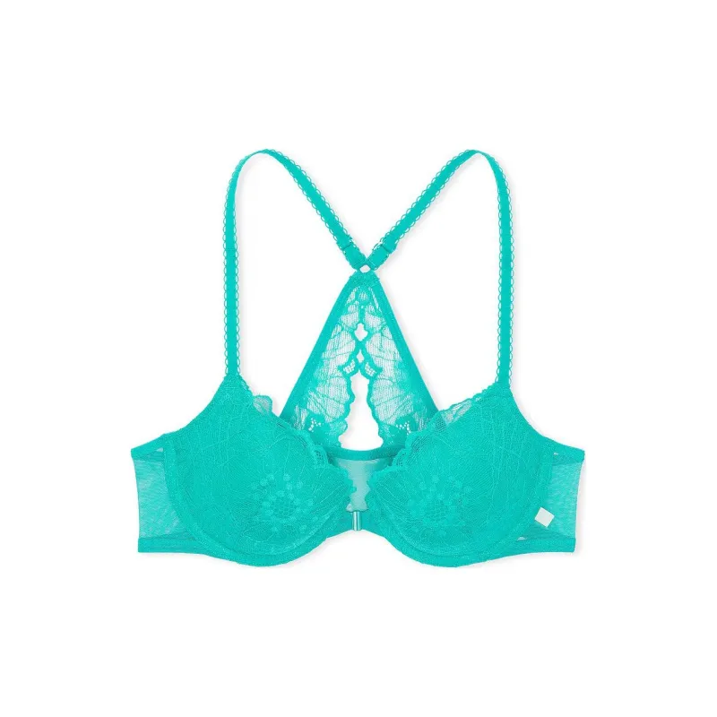 Victoria's Secret PINK Sexy Tee Lace Lightly Lined Front-Close Bra/ Capri Sea Bra Women's Green-0
