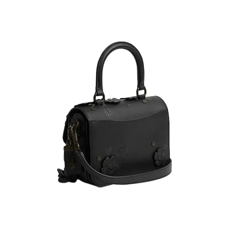 COACH Rogue Cow Leather Shoulder Bag, Crossbody Bag, Handbag Trumpets Women's Black-1
