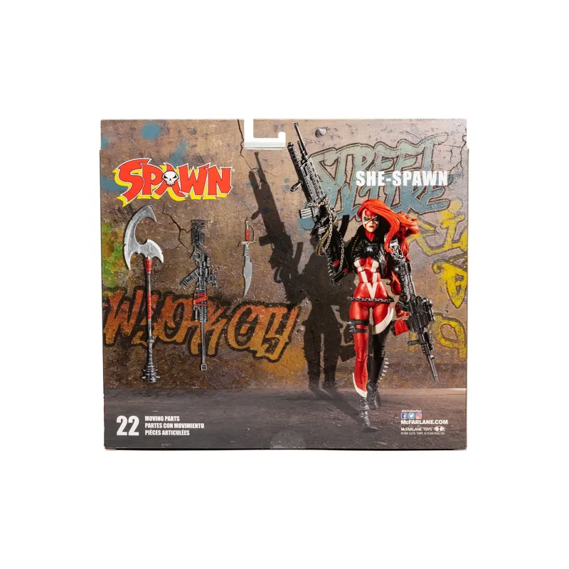 McFARLANE Spawn Second Wave Mechanical Gorilla Female Spawn Dark Redeemer Soul Lasher Gatling Denim Action Figures-28
