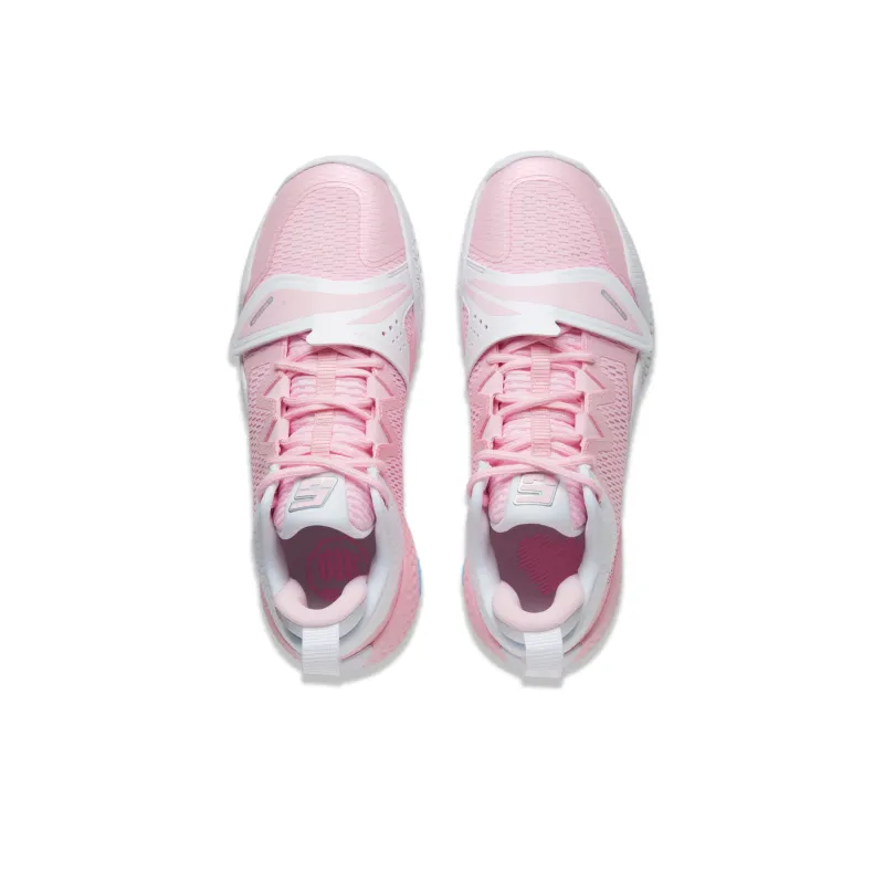 LINING Rage 2 Basketball Shoes Men Low Top Neon Soft Pink/Standard White-4