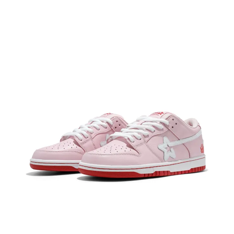 RIPSTAR SKBD Low Anti Slip Wear Resistant Low Top Skateboard Shoes Unisex Pink Rose Color Scheme-2