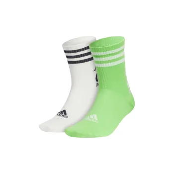 Adidas Mid Calf Socks Unisex 2 Pack White/Green