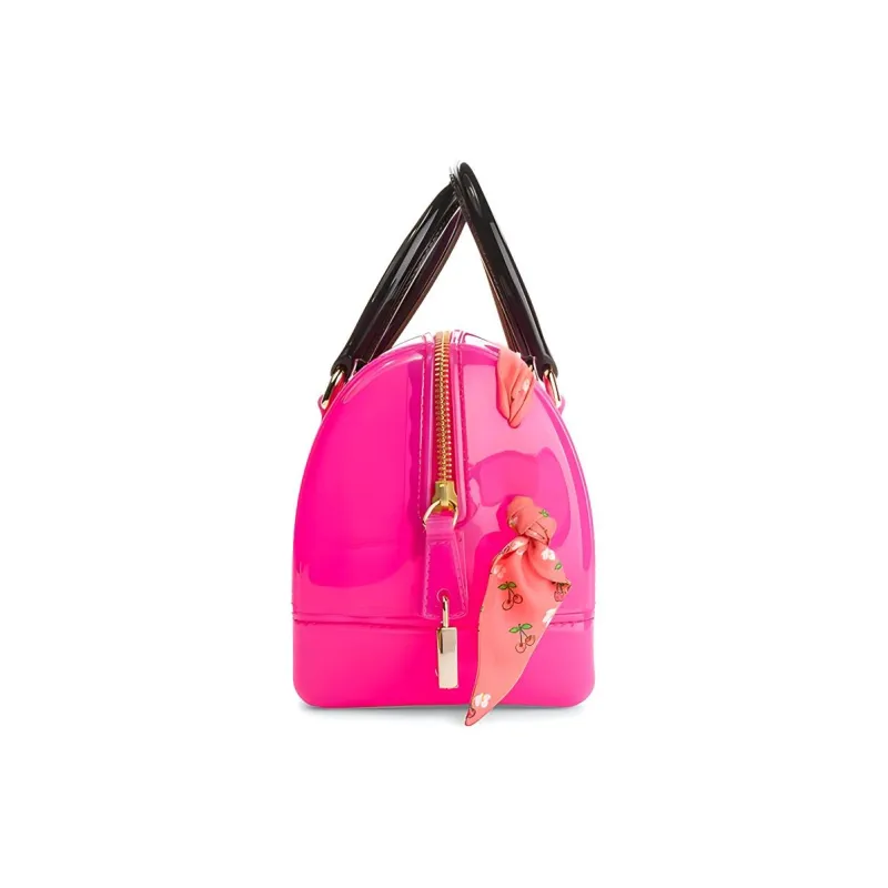 Furla Candy PVC Boston Bag Jelly Bag Handbag Small Size Women's Rose Red-2