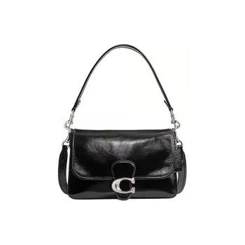 COACH Soft Tabby Cow Leather Crossbody Bag, Shoulder Bag Medium Size Women's Black