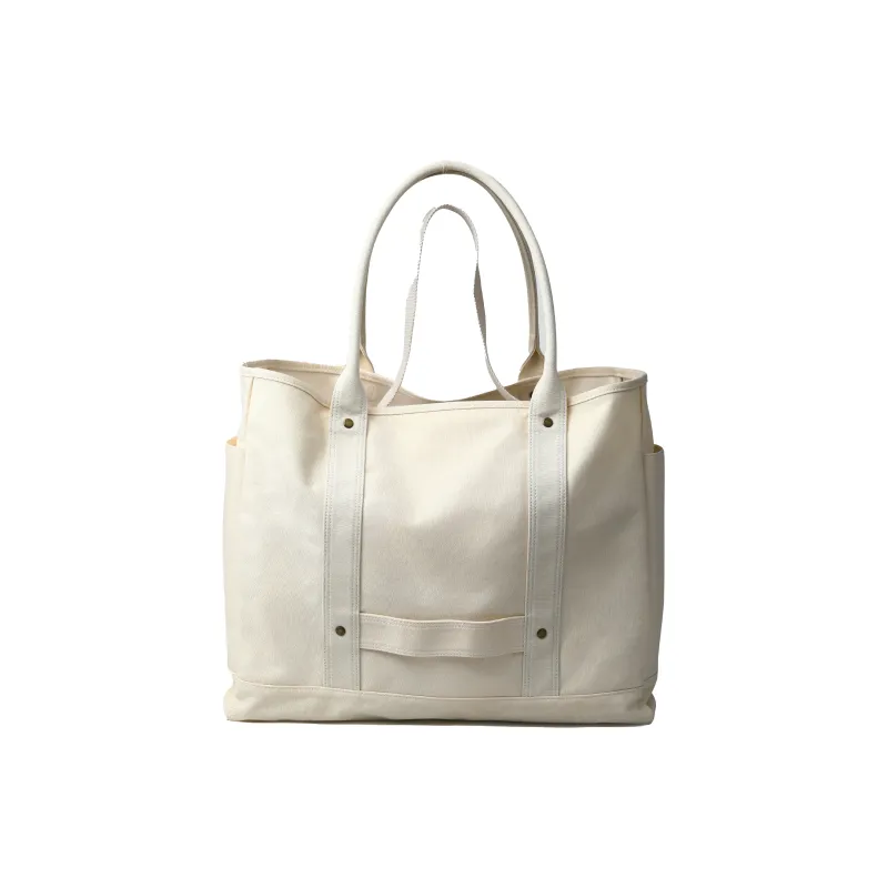GOOD BAI Canvas Tote Bag Shopping Bag Canvas Bag Handbags Medium Size Unisex Khaki/Beige-1