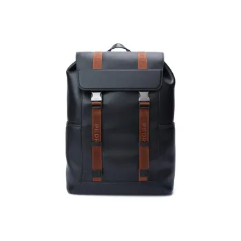 PEDRO Artificial Leather Backpack Large Size Men's Black/Camel/Army Green