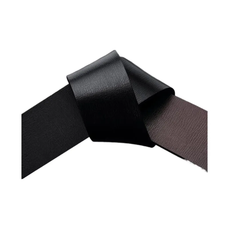 Warrior No Button Automatic Buckle Genuine Leather High End Pant Waistband With Inner Wear Leather Belts Men's Black-3