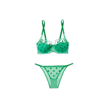 Victoria's Secret PINK ADORE ME Bettie Balconette Bra/Absinthe Green Underwear Set Women's Green