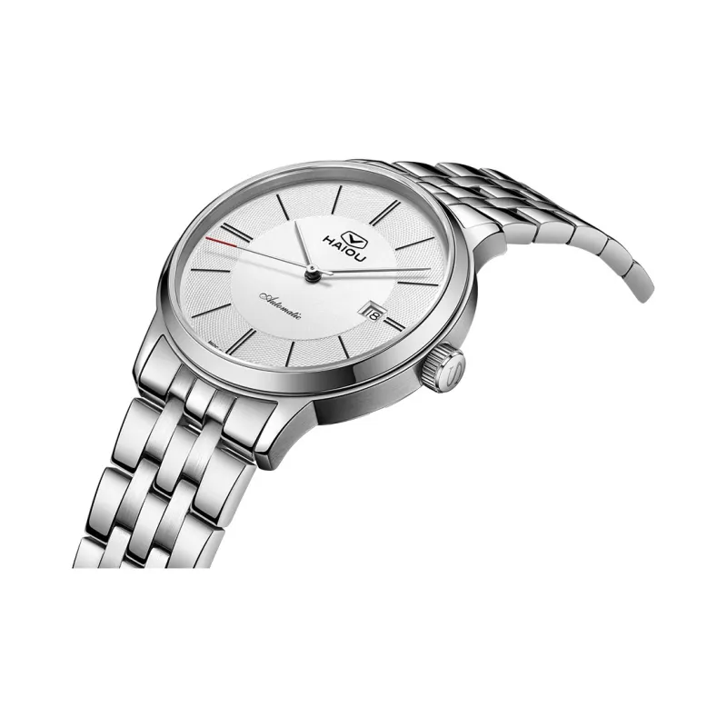 Sea Gull Automatic Mechanical Movement Genuine Leather Strap Watch Men's Watches White Dial-1