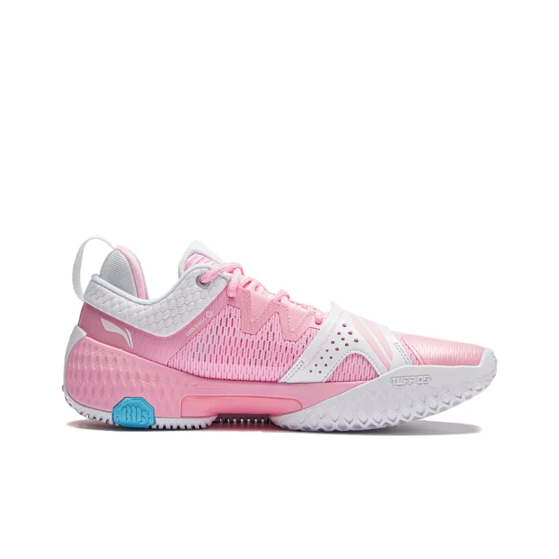 LINING Rage 2 Basketball Shoes Men Low Top Neon Soft Pink/Standard White-1