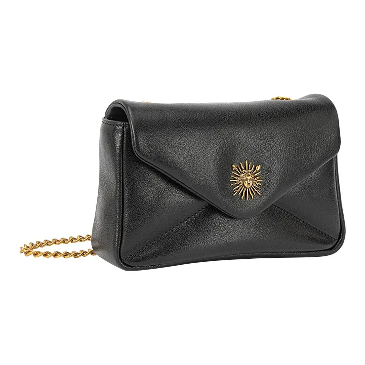 VANESSA HOGAN Cow Leather Niche Design Shoulder Bag Small Square Bag Women's Ecru/Black-7