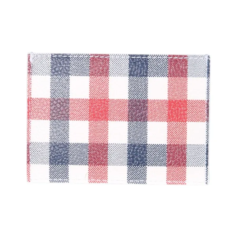 THOM BROWNE Iconic Stripe Checked Card Holder-1