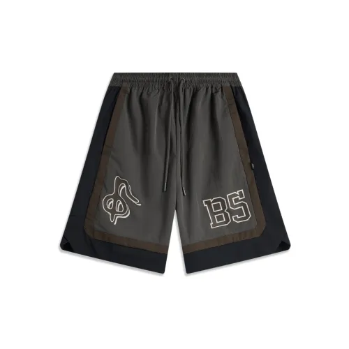 LiNing Badfive Sports Shorts Men's Obsidian Gray Slate Brown Black