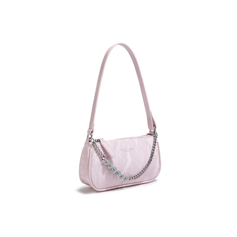 MACKJANICE Polyurethane Bonded Synthetic Leather Shoulder Bag Women's Ice Beige/Ice Pink-6