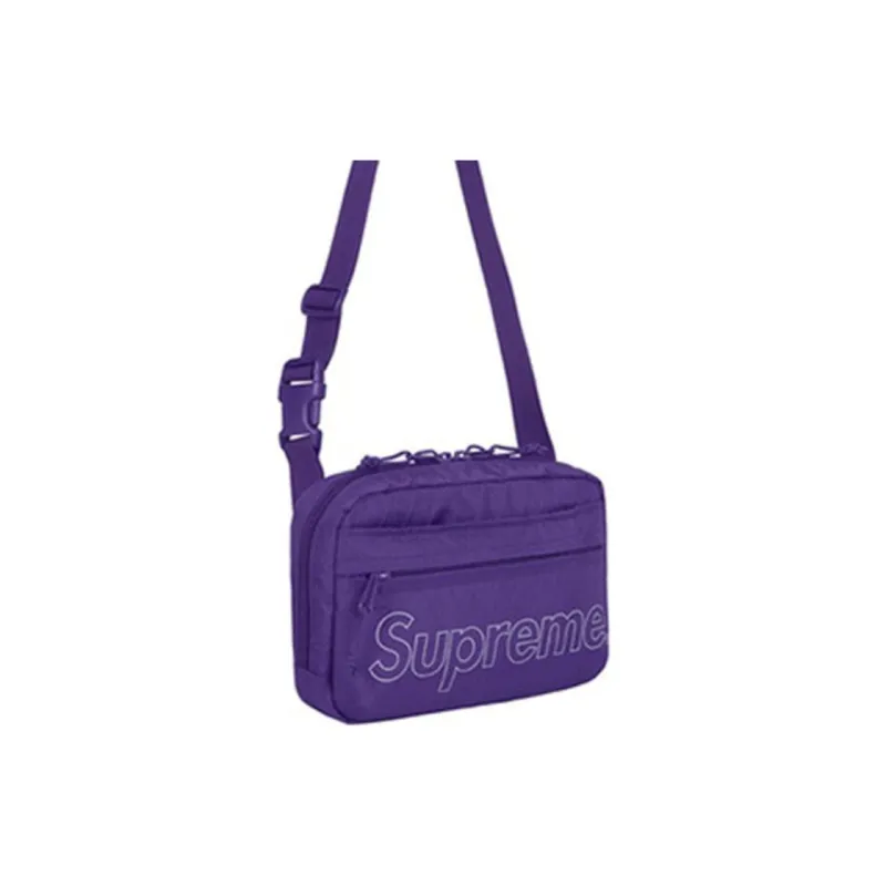 Supreme Nylon Fabric Shoulder Bag, Crossbody Bag Unisex Purple-2