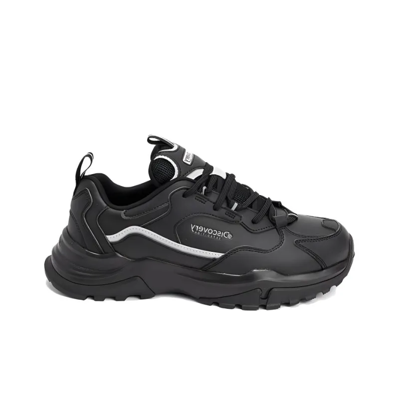 Discovery Expedition Cushioning Anti-Slip Wear-Resistant Breathability Low-Top Chunky Sneakers Women's Black-1