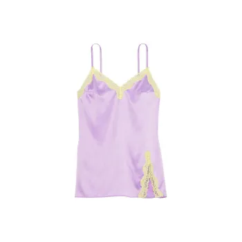 Victoria's Secret Tease Satin Lace Trim Mini Slip Nightgown Women's Unicorn Purple