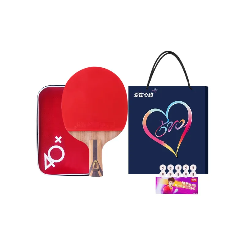 DHS Ping Pong Paddles Unisex Teak, Carbon Red/Black-12