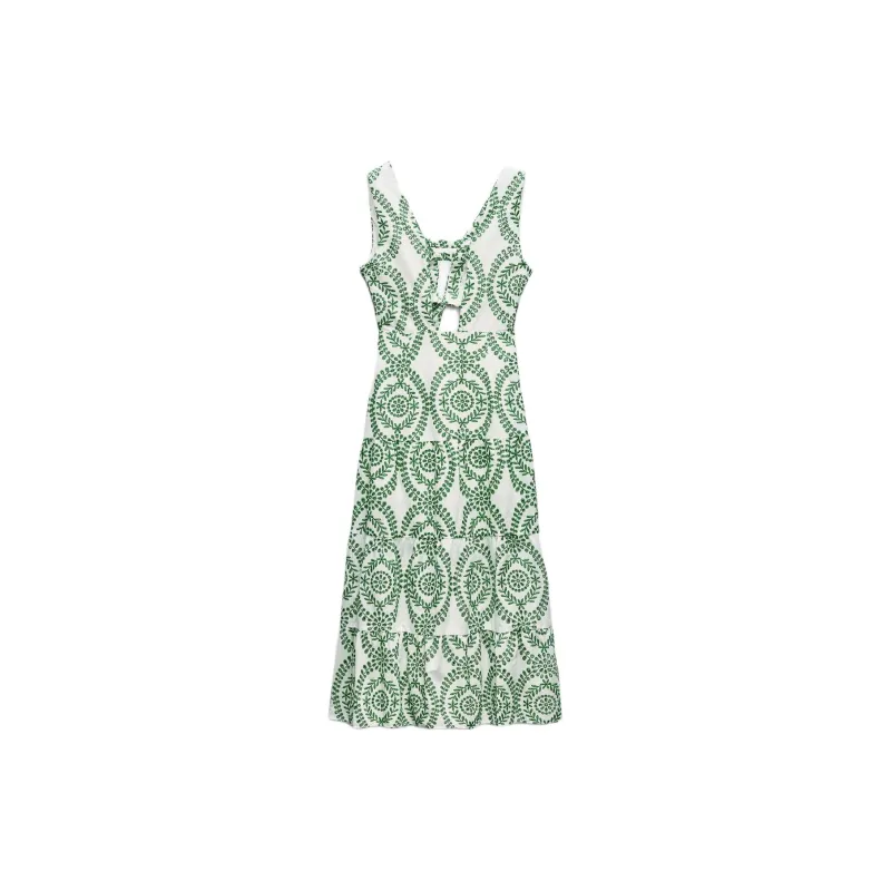 ZARA Sleeveless Dress Women's White-1