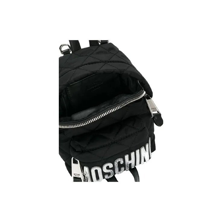 MOSCHINO Polyamide With Leather Handbag Backpack Mini Women's Black-5