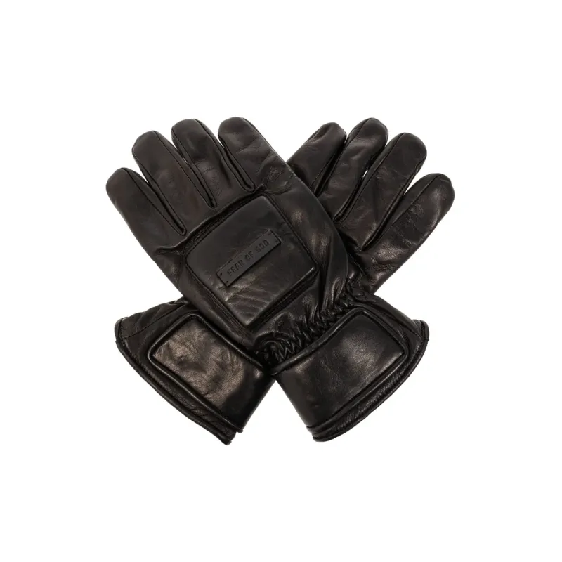 Fear Of God Logo-plaque Leather Gloves-0