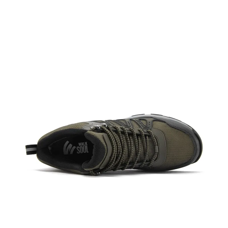 WALKSOUL Hiking / Trekking Shoes Men Mid Top Green-15