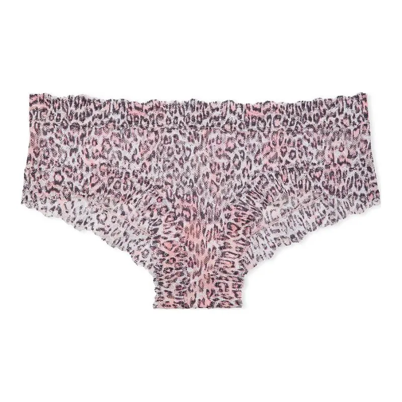 Victoria's Secret PINK THE LACIE Lace Cheeky Panty/ Purest Pink Animal Print Underpants Women's 1 Pack-0