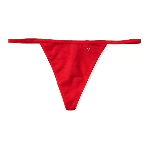 Victoria's Secret Stretch Cotton V-String Panty/Lipstick Underpants Women's 1 Pack Red