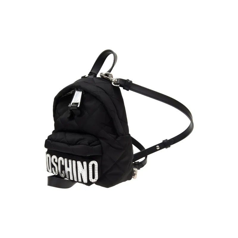 MOSCHINO Polyamide With Leather Handbag Backpack Mini Women's Black-2