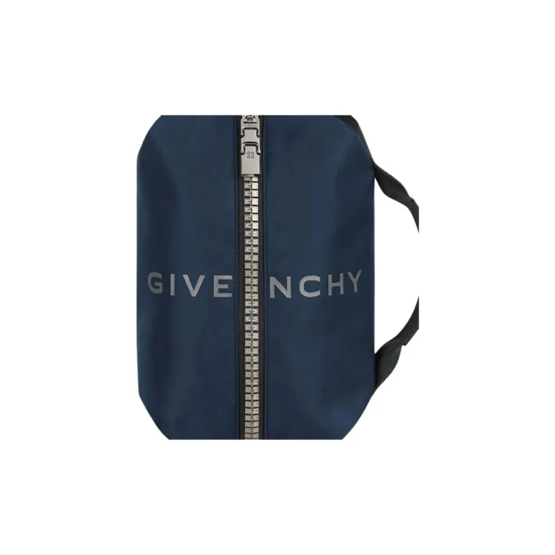 Givenchy G-Zip Leather Crossbody Bag Handbag Sling Bag Fanny Pack Men's Navy-3