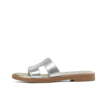 DAPHNE Slide Slippers Women's Beige, Silver