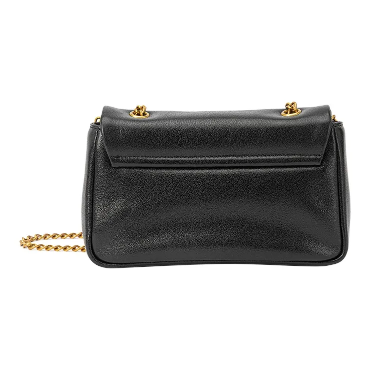 VANESSA HOGAN Cow Leather Niche Design Shoulder Bag Small Square Bag Women's Ecru/Black-8