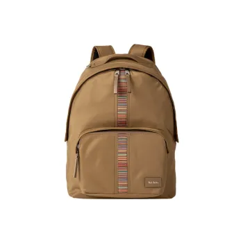 Paul Smith Polyamide Blended With Cotton Backpack Men's Khaki