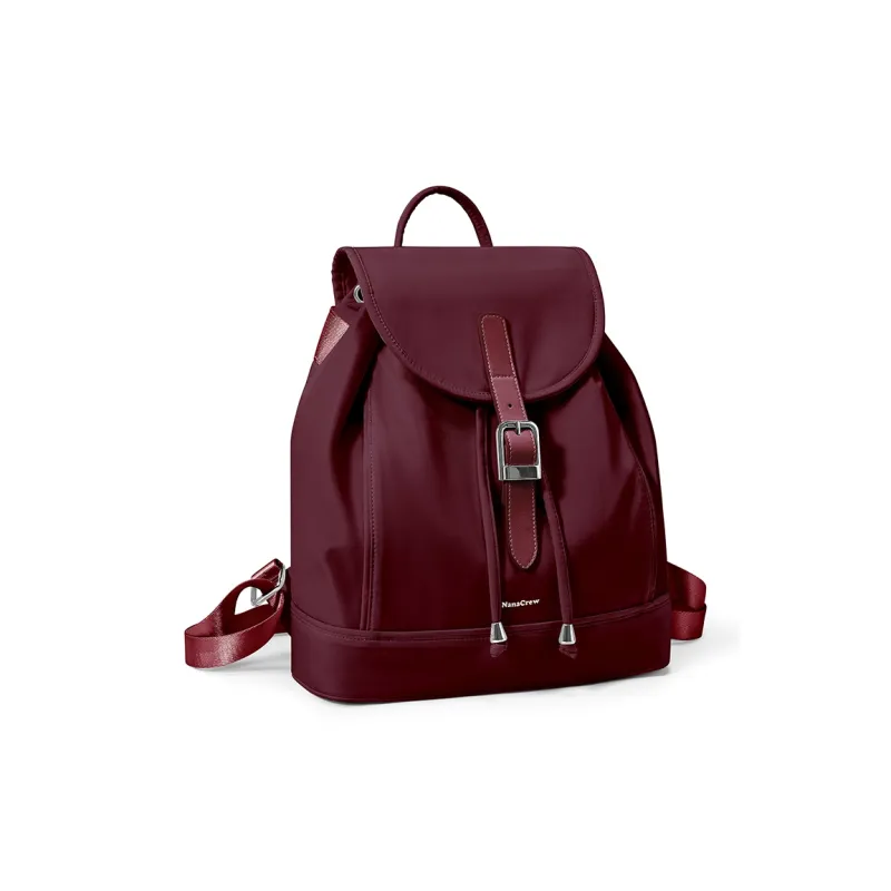 NANACREW Fabric Bucket Bag Backpack Regular Women's Black/Ecru/Burgundy-18