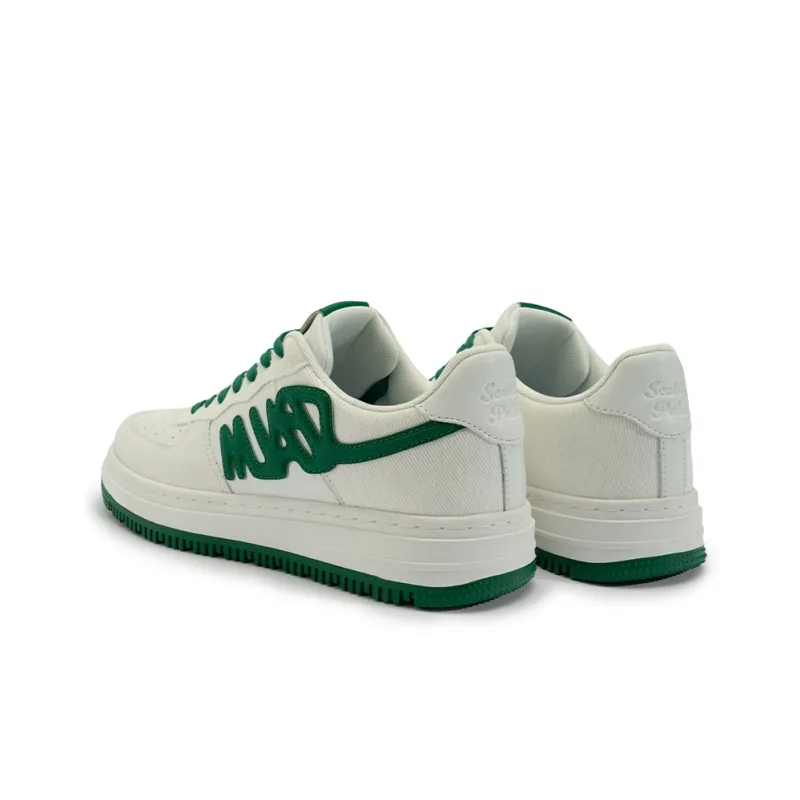 Seattle Palm Anti Slip Wear Resistant Low Top Skateboard Shoes Unisex White Green-6