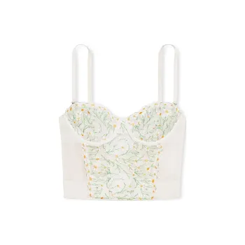 Victoria's Secret PINK DREAM ANGELS DaisyChainEmbroideryStraplessCors/Ws Bra Women's White