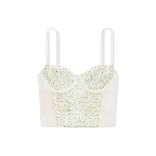 Victoria's Secret PINK DREAM ANGELS DaisyChainEmbroideryStraplessCors/Ws Bra Women's White