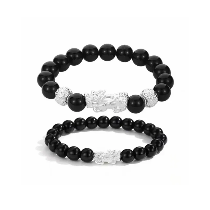 Lang Wind Obsidian Jade Bracelets Unisex-0