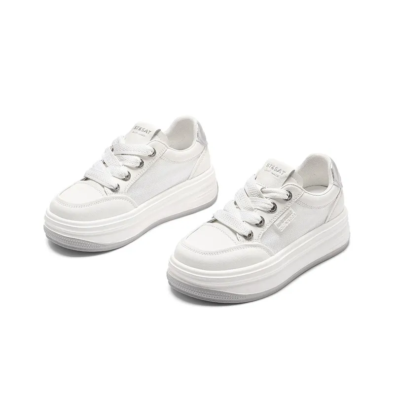 ST&SAT Lightweight Breathable Height Increasing Mid Top Skateboard Shoes Women's-3