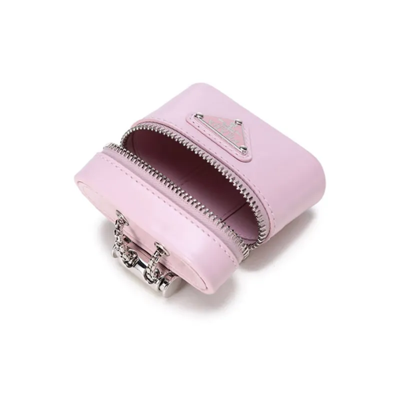 PRADA Leather Neck Pouch Earphone Cases Women's Snow Pink-4