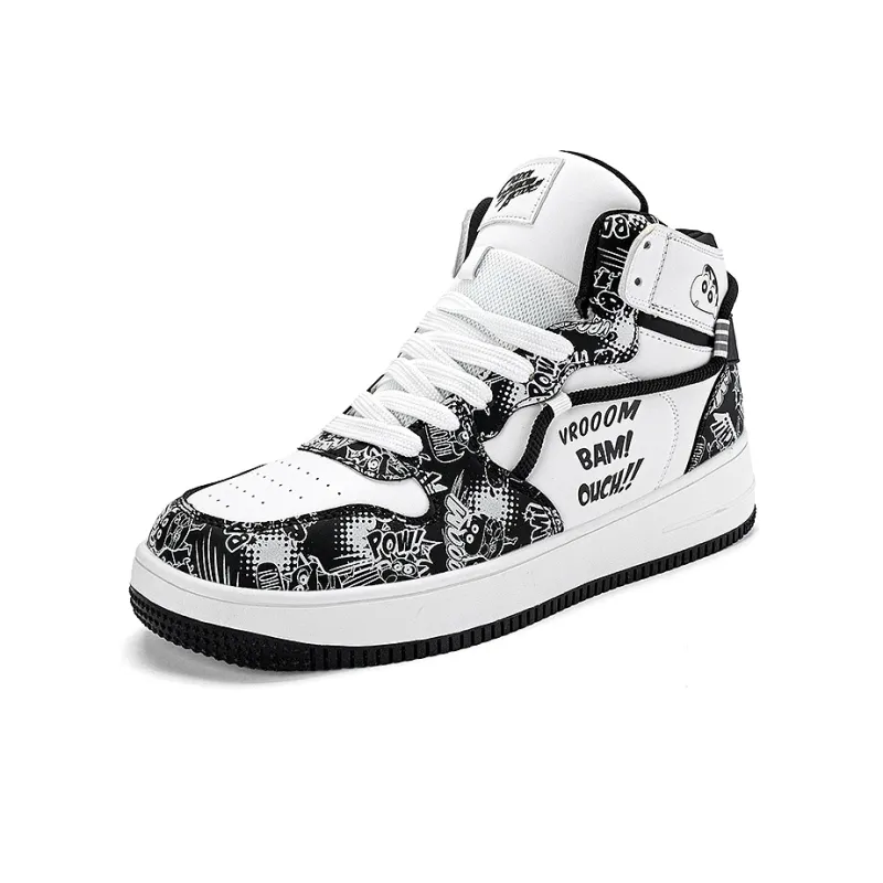 Crayon Shinchan Slip Resistant Coverage High Top Skateboard Shoes-29