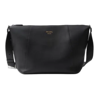 PRADA Grained Leather Crossbody Bag Shoulder Bag Men's Black