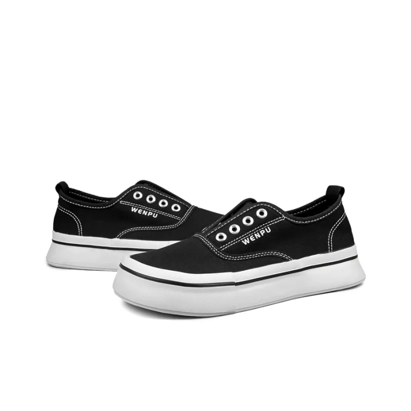 WENPU Anti-Slip Wear-Resistant Breathable Lightweight Low-Top Canvas Shoes Women's-16