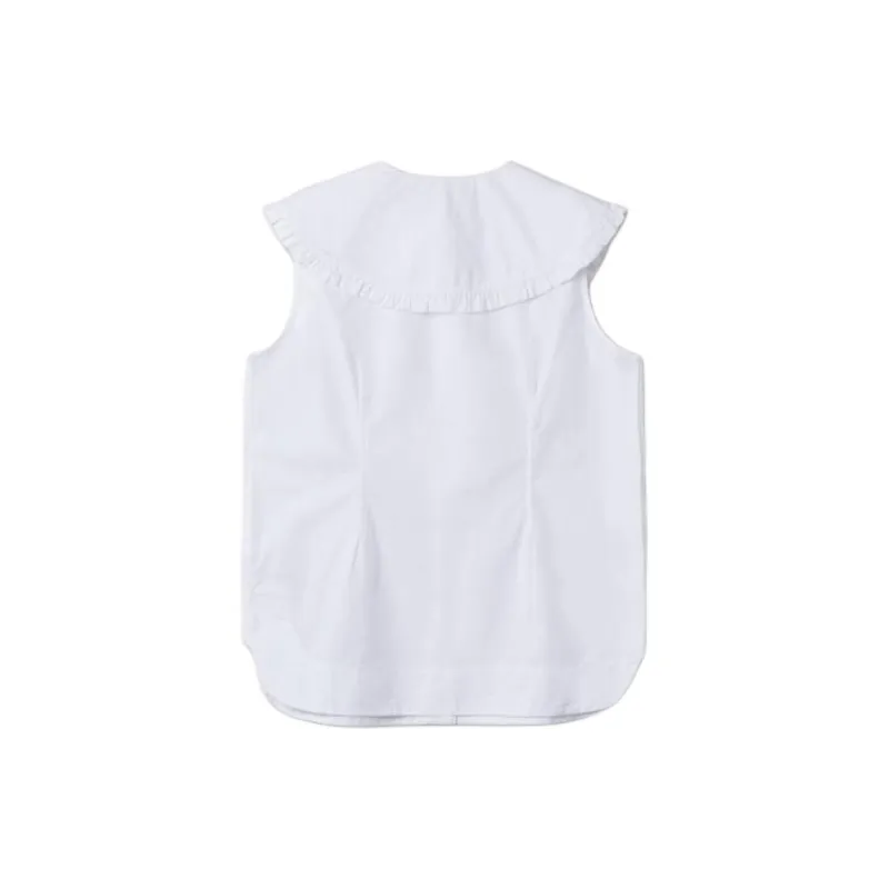 GANNI Sleeveless Shirt 'Bright White'-1